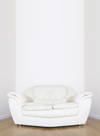 home interior, view parquet and white sofaの写真素材