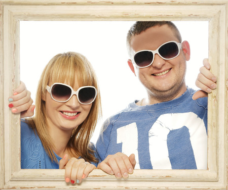couple in frameの写真素材