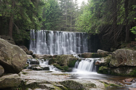 Waterfall Dziki in Karpacz, Karkonosze, Polandの写真素材