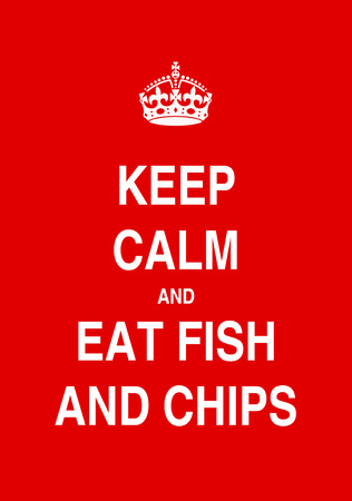 keep calm and eat fish and chips posterの写真素材