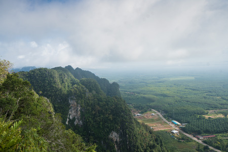 View of The Tiger Cave Temple, Krabi, Thailandの写真素材