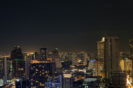 Panorama of Bangkok at night, Thailandのeditorial素材