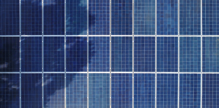 Closeup of ecological solar power plant. Alternative sources of electricityの写真素材