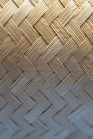 Closeup of woven bamboo patternの写真素材
