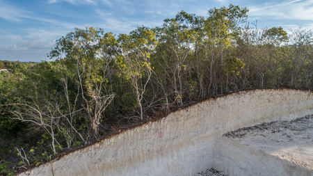 Drone video of quarry for limestone mining