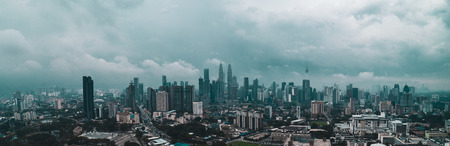 Aerial view of Kuala Lumpur during hazy day. Kuala Lumpur is the capital city of Malaysiaのeditorial素材