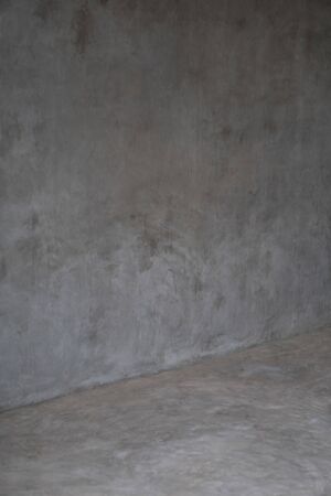 Concrete room wall background, gray wall and floor interior backgroundの写真素材