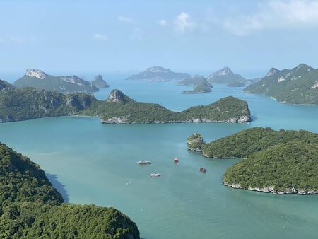 Beautiful view on Ang Thong National Marine Park in Thailand during sunny summer dayの写真素材