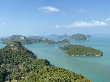 Beautiful view on Ang Thong National Marine Park in Thailand during sunny summer dayの写真素材
