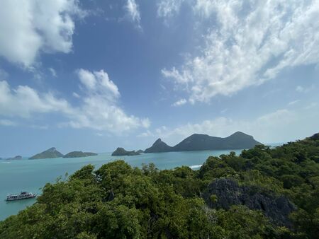 Beautiful view on Ang Thong National Marine Park in Thailand during sunny summer dayの写真素材