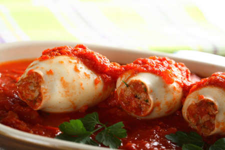 Squids with vealの写真素材