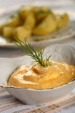 Potatoes with garlic dressingの写真素材