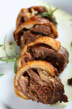 Oven pork with blubberの写真素材