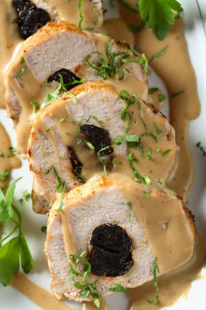 Pork with desiccated plumsの写真素材