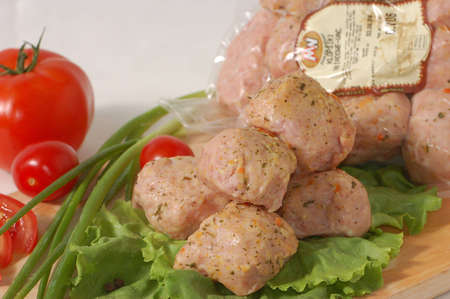 Meatball on the lettuceの写真素材