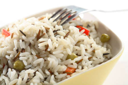 Rice with forkの写真素材