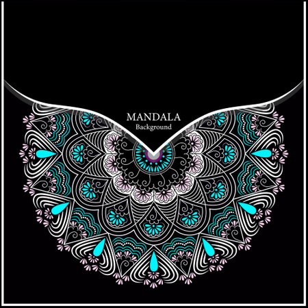 Beautiful Floral Oriental Colorful Vector Mandala Decorative Background.のイラスト素材
