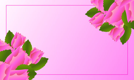 Floral decorative greeting card template or invitation design background. Picture frame.のイラスト素材