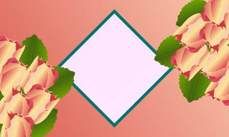 Floral decorative greeting card template or invitation design background. Picture frame.のイラスト素材