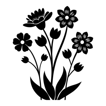 cute flowers garden isolated icon vector illustration designicon vector illustration designのイラスト素材