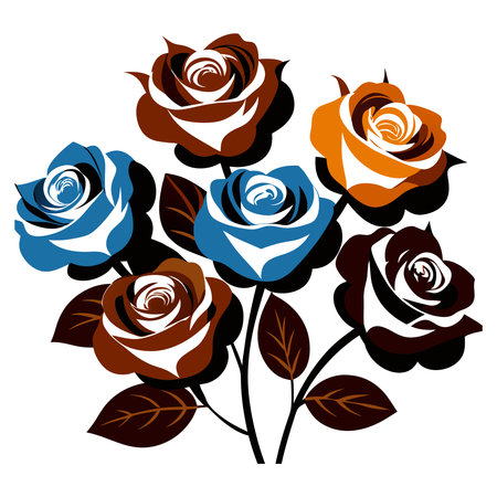Vector illustration of a bouquet of roses on a white background.のイラスト素材