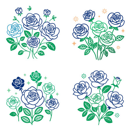 Vector set of roses. Design elements for wedding invitations, greeting cards, scrapbookingのイラスト素材