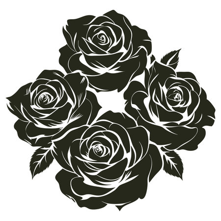 Black roses on a white background. Vector illustration for your design.のイラスト素材