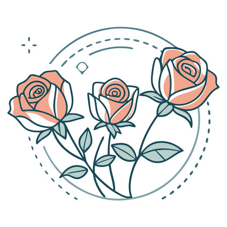 cute roses decorative icon vector illustration designicon vector illustration graphic designのイラスト素材