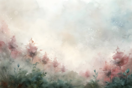 Abstract watercolor painting of wildflowers. Digital art painting.の写真素材