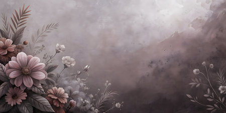 Bouquet of flowers on the background of the mountain landscape.の写真素材