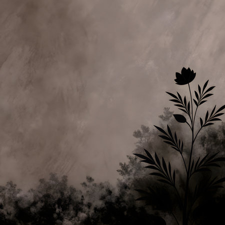 floral design on grunge background with space for text or imageの写真素材