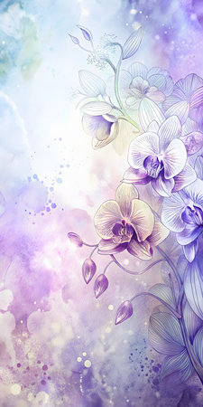 Abstract floral background with orchids. Floral background with orchids.の写真素材