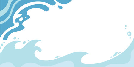 Blue water background with splashes and drops. Vector illustration for your designのイラスト素材