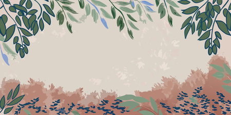 Background with leaves and branches. Vector illustration for your design. Nature concept.のイラスト素材