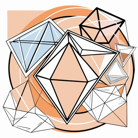 Abstract geometric pattern with triangles and circles in pastel colors. Vector illustration.のイラスト素材