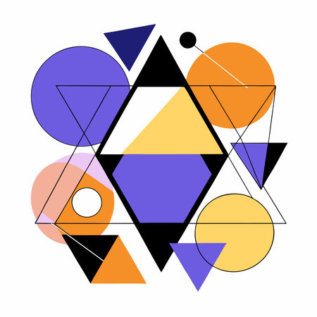 Abstract geometric background with triangles and circles. Vector illustration. Eps 10.のイラスト素材