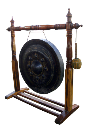 Gong on white background one of Traditional Asian music instrumentの写真素材