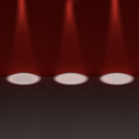 Spotlight, few points of light on stage, 3D rendering