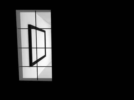 Empty room and empty picture frame , 3D rendering