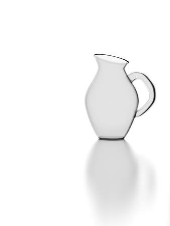 Pitchers on white background, 3D renderingの写真素材