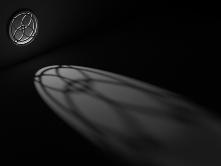 Empty room with window shadow, 3D renderingの写真素材