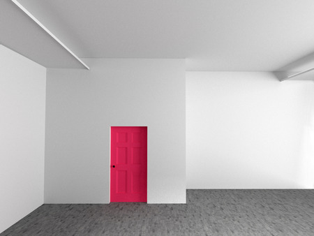 Empty room and door , 3D rendering
