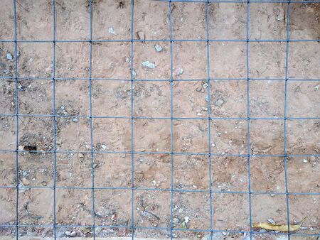 View top of square reinforcement for concrete,Steel structure constructionの写真素材