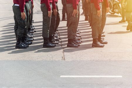 view of soldiers lined up in a row,select focusの写真素材