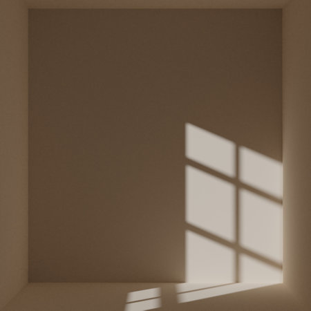 brown empty room with window shadow, 3D renderingの写真素材