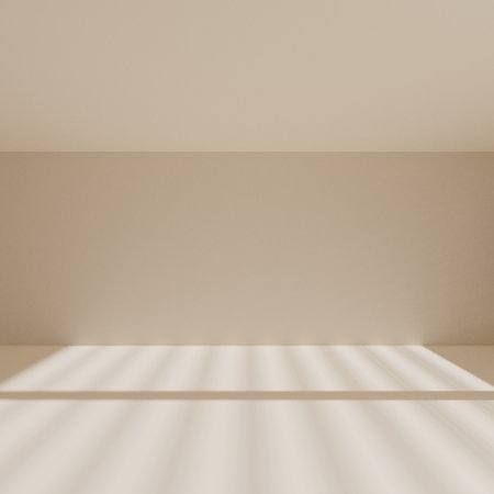 brown empty room with window shadow, 3D renderingの写真素材