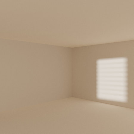 brown empty room with window shadow, 3D renderingの写真素材