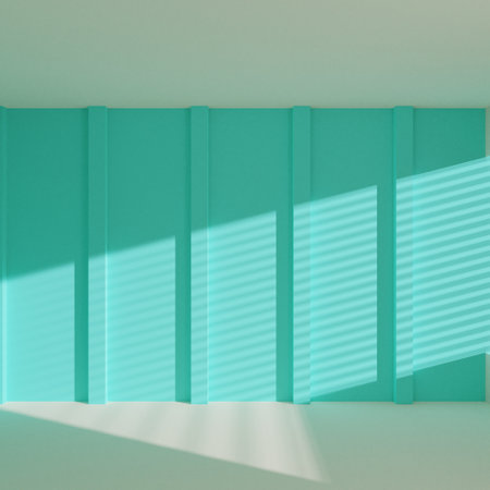 empty room with window shadow, 3D renderingの写真素材