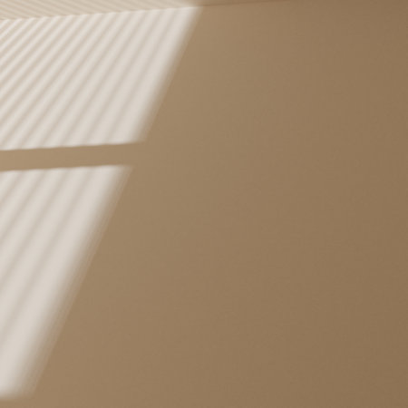 brown empty room with window shadow, 3D renderingの写真素材