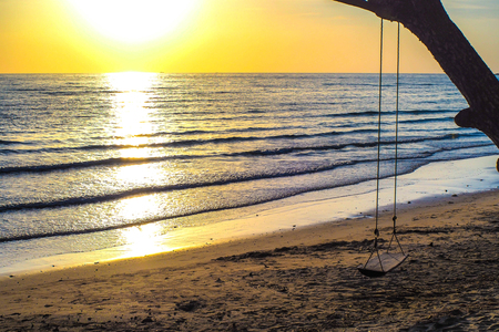 chair beach in Thailandの写真素材